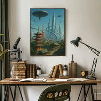 Futuristic Japanese Cityscape Sci-Fi Poster PosterGoat