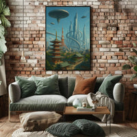 Futuristic Japanese Cityscape Sci-Fi Poster PosterGoat