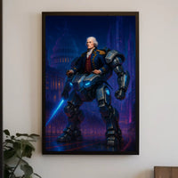 Futuristic Leader Historical Fusion Political or Propaganda Poster PosterGoat