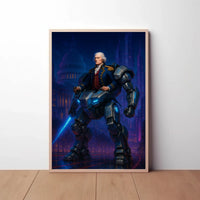 Futuristic Leader Historical Fusion Political or Propaganda Poster PosterGoat
