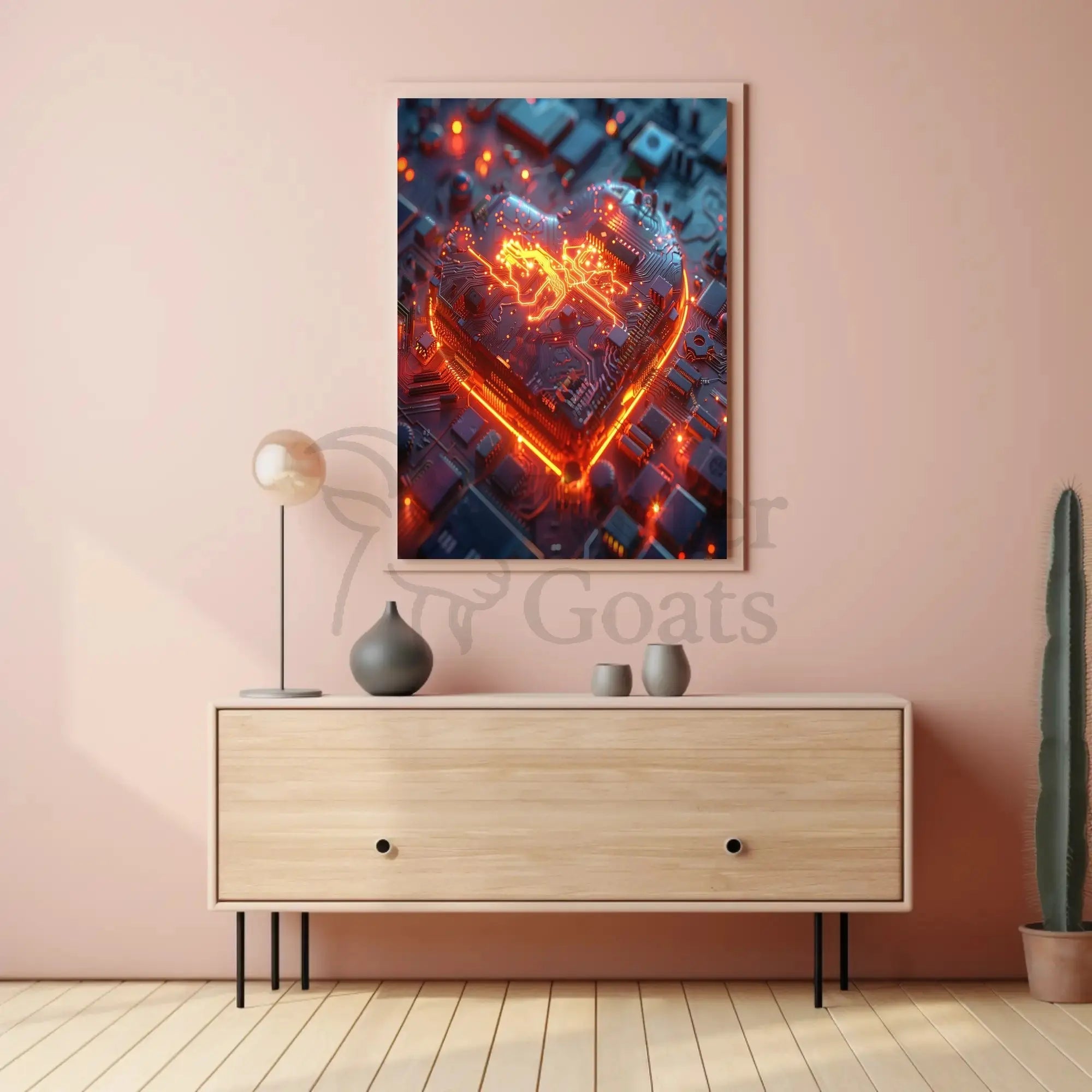 Futuristic Love Circuit Board Design: Futuristic Sci-Fi Poster PosterGoat