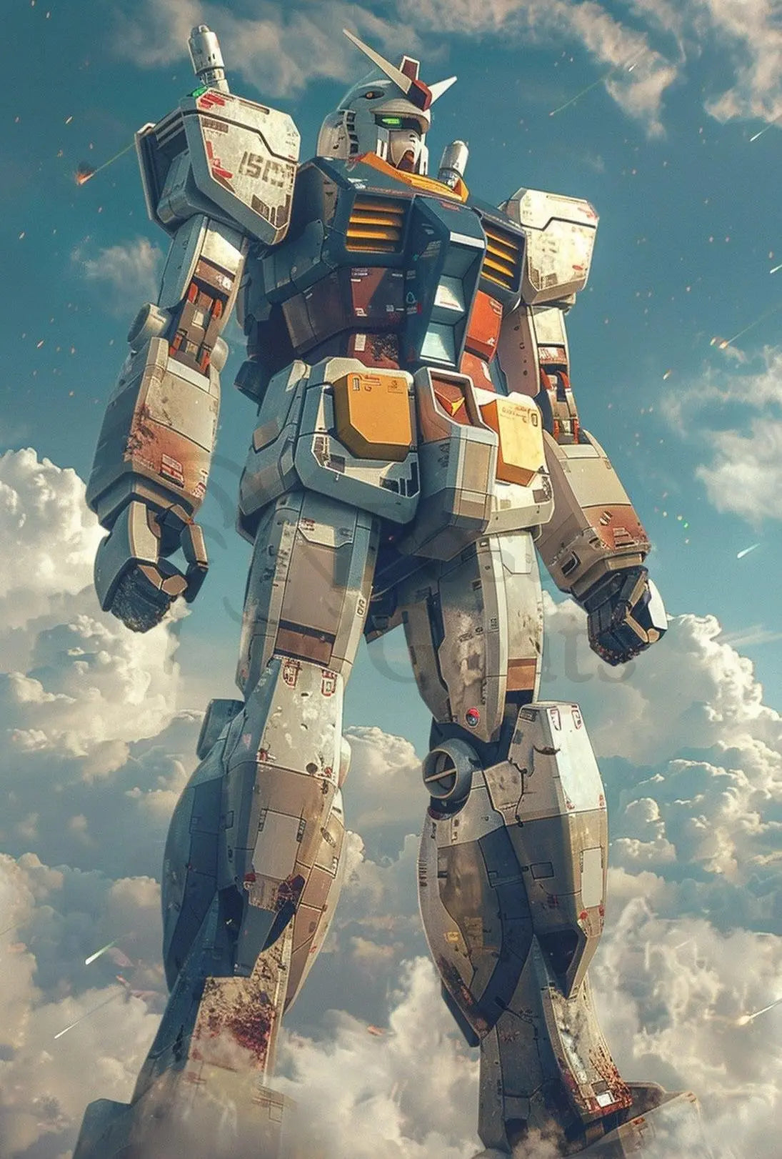 Futuristic Mecha Heroic Sky Scene Sci-Fi Poster PosterGoat