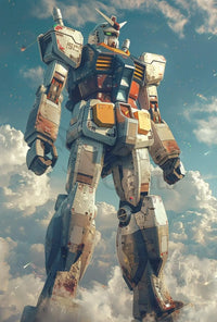 Futuristic Mecha Heroic Sky Scene Sci-Fi Poster PosterGoat