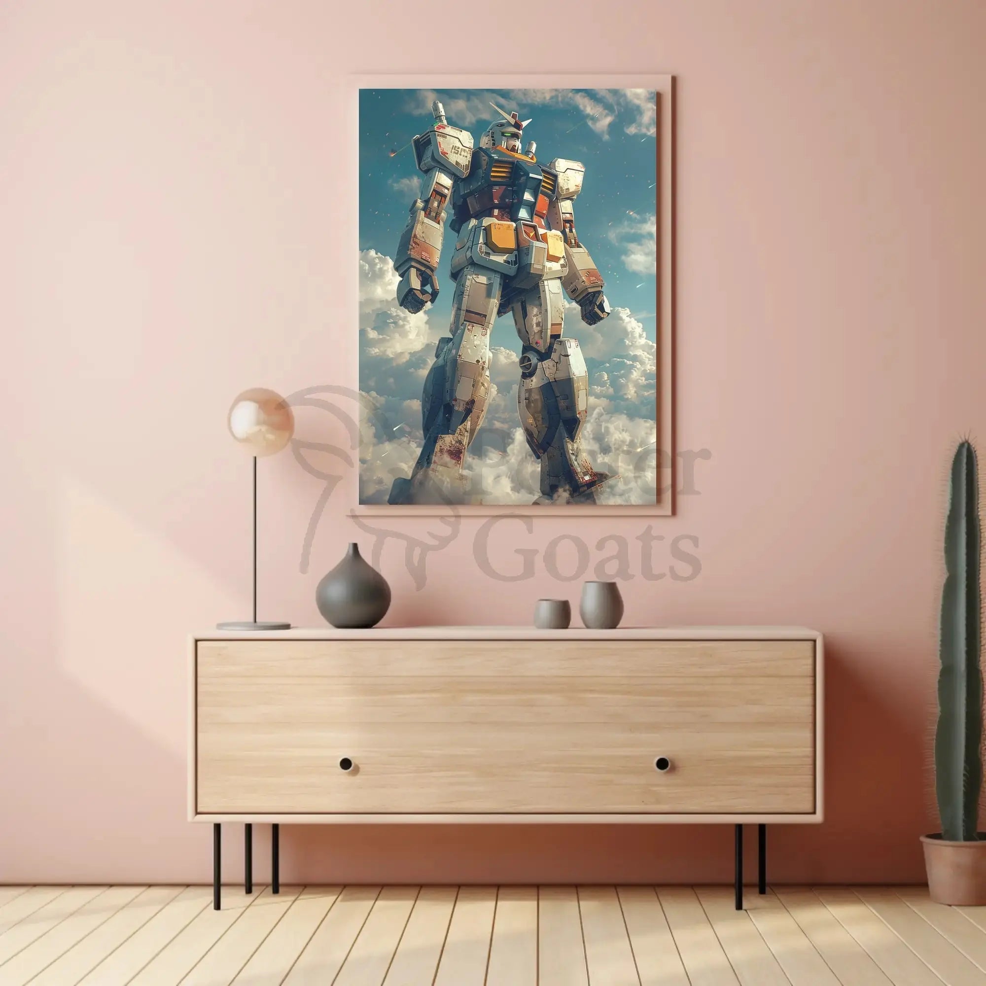 Futuristic Mecha Heroic Sky Scene Sci-Fi Poster PosterGoat