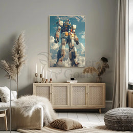 Futuristic Mecha Heroic Sky Scene Sci-Fi Poster PosterGoat