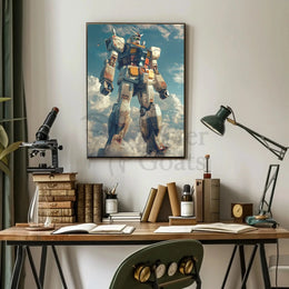 Futuristic Mecha Heroic Sky Scene Sci-Fi Poster PosterGoat
