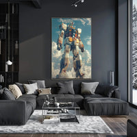 Futuristic Mecha Heroic Sky Scene Sci-Fi Poster PosterGoat