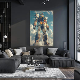 Futuristic Mecha Heroic Sky Scene Sci-Fi Poster PosterGoat
