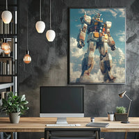 Futuristic Mecha Heroic Sky Scene Sci-Fi Poster PosterGoat