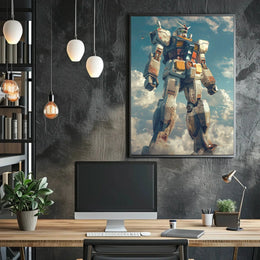 Futuristic Mecha Heroic Sky Scene Sci-Fi Poster PosterGoat