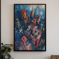 Futuristic Metropolis Artwork: Vibrant Urban or Cityscape Poster PosterGoat