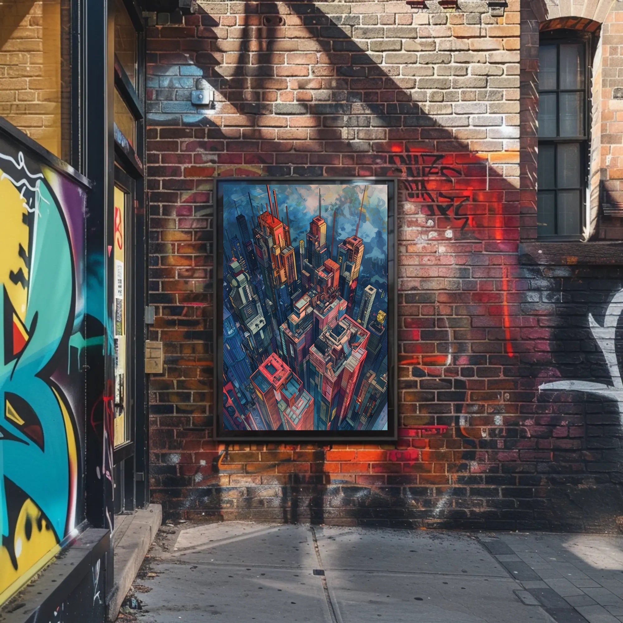 Futuristic Metropolis Artwork: Vibrant Urban or Cityscape Poster PosterGoat