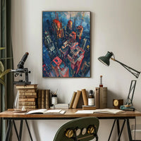 Futuristic Metropolis Artwork: Vibrant Urban or Cityscape Poster PosterGoat