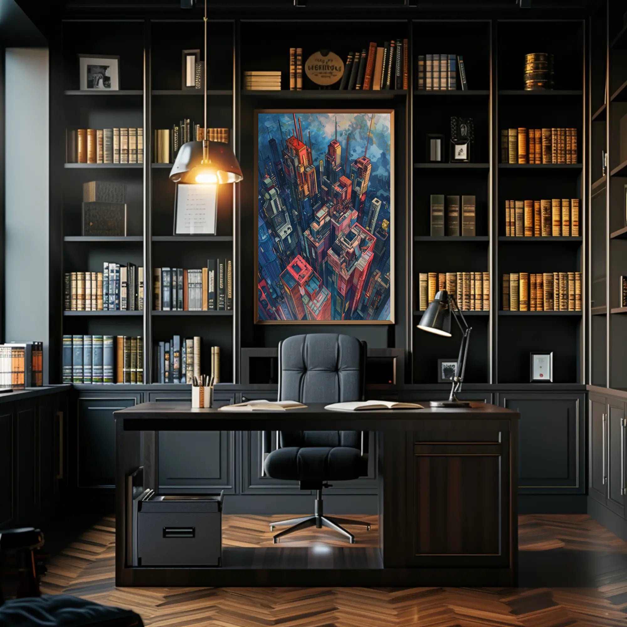 Futuristic Metropolis Artwork: Vibrant Urban or Cityscape Poster PosterGoat
