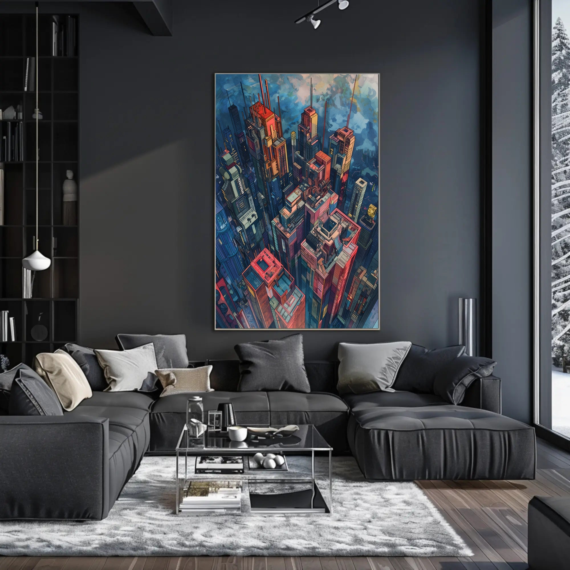 Futuristic Metropolis Artwork: Vibrant Urban or Cityscape Poster PosterGoat