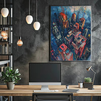 Futuristic Metropolis Artwork: Vibrant Urban or Cityscape Poster PosterGoat