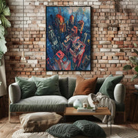 Futuristic Metropolis Artwork: Vibrant Urban or Cityscape Poster PosterGoat