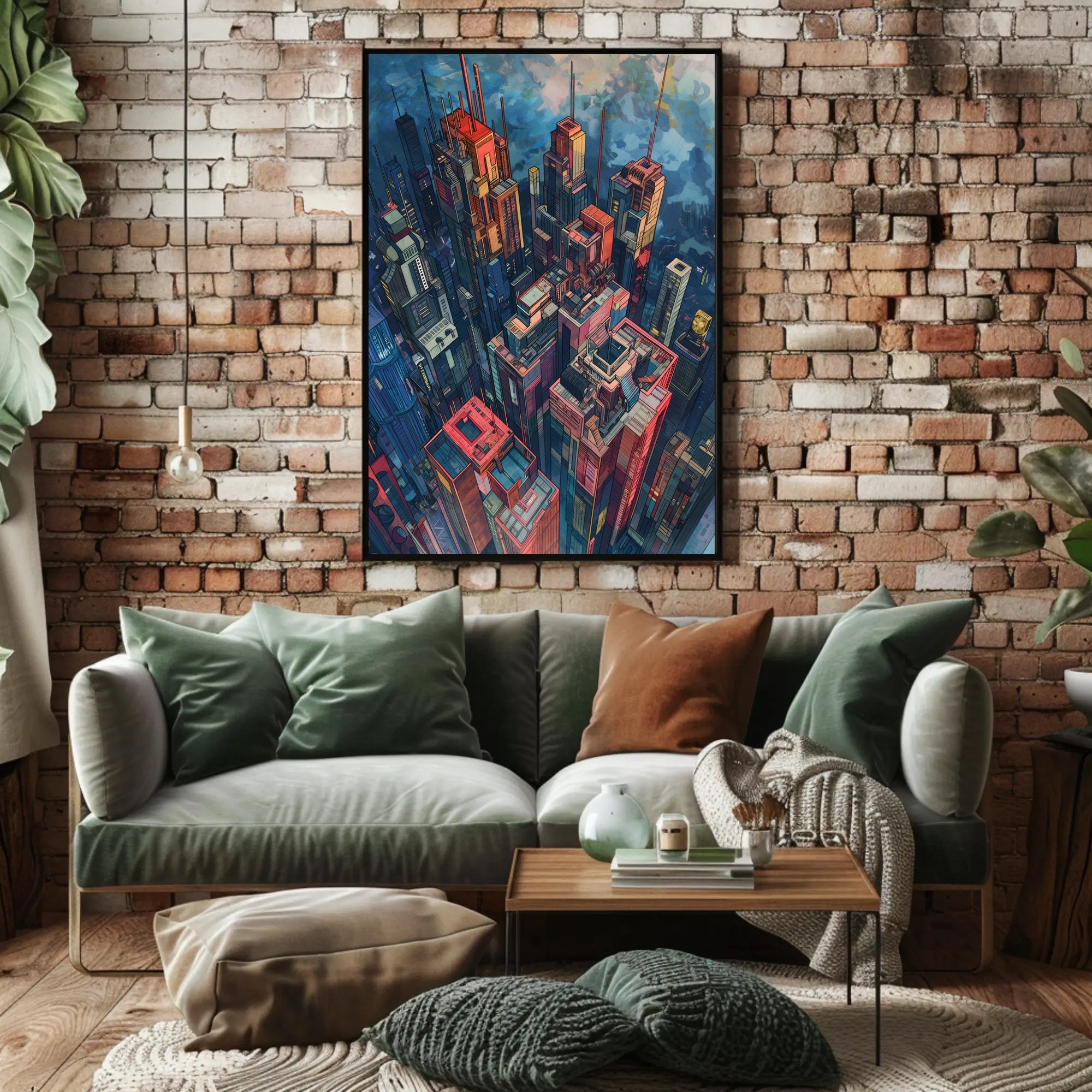 Futuristic Metropolis Artwork: Vibrant Urban or Cityscape Poster PosterGoat