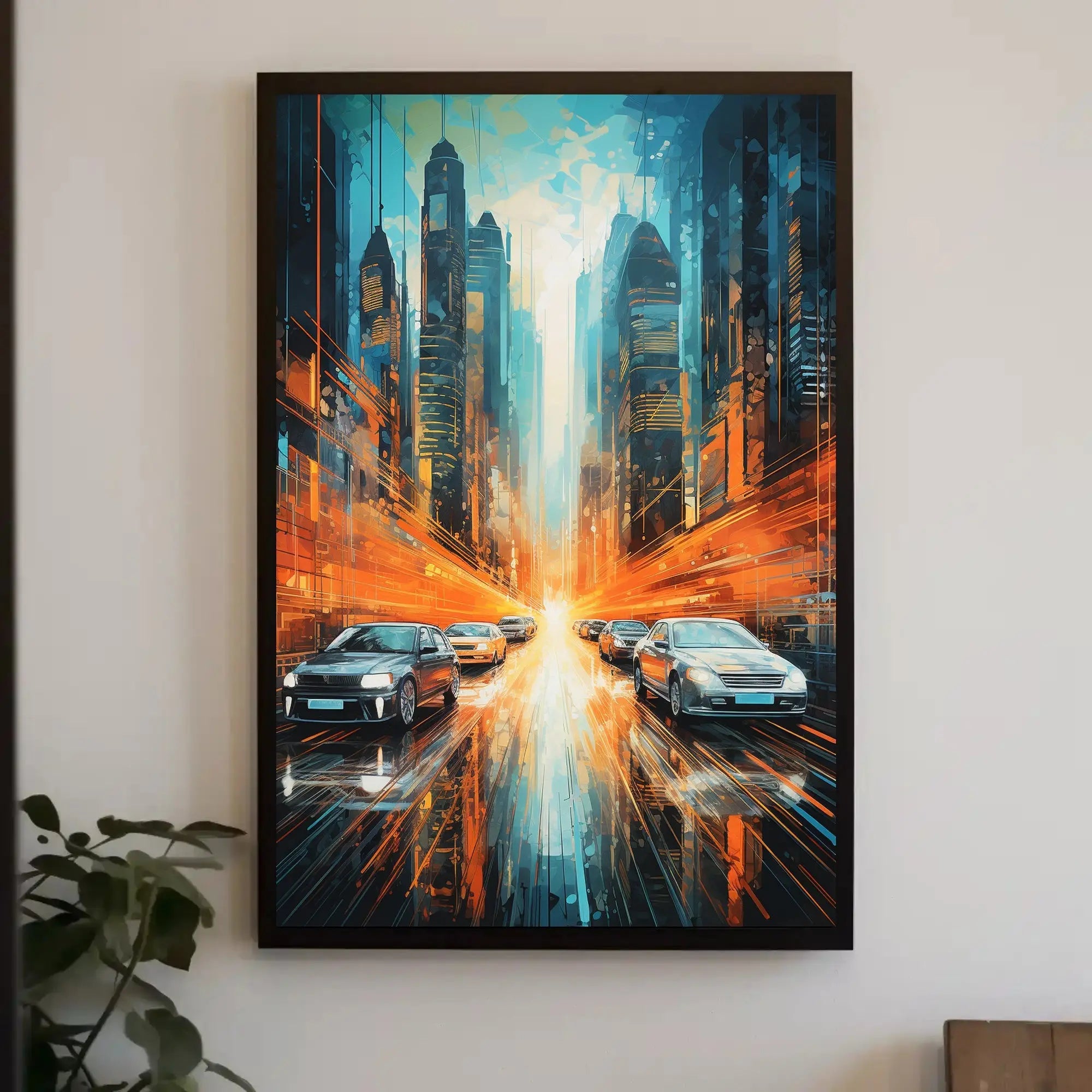 Futuristic Metropolis Vibrant Cityscape Art Sci-Fi Poster PosterGoat
