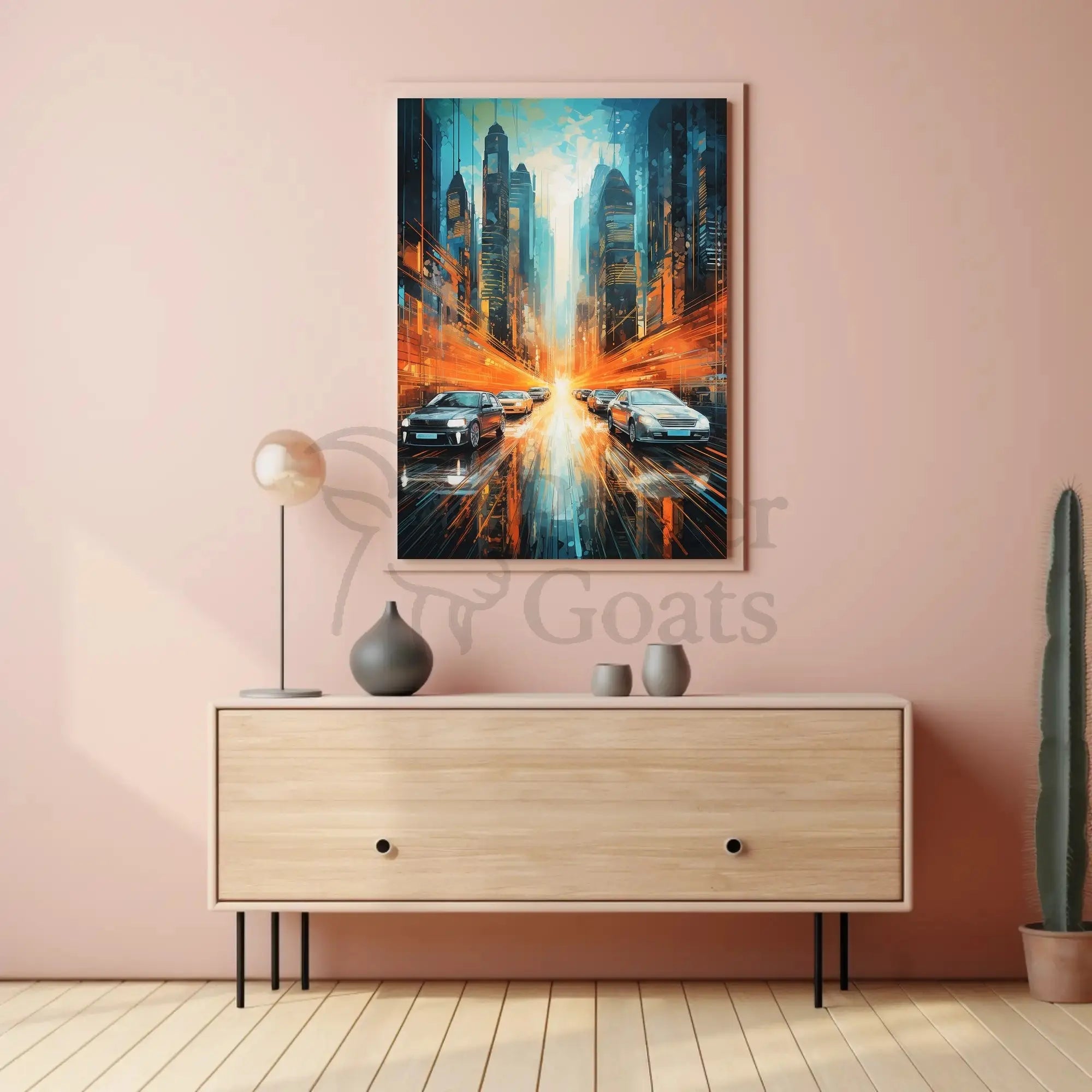 Futuristic Metropolis Vibrant Cityscape Art Sci-Fi Poster PosterGoat