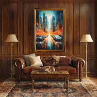 Futuristic Metropolis Vibrant Cityscape Art Sci-Fi Poster PosterGoat