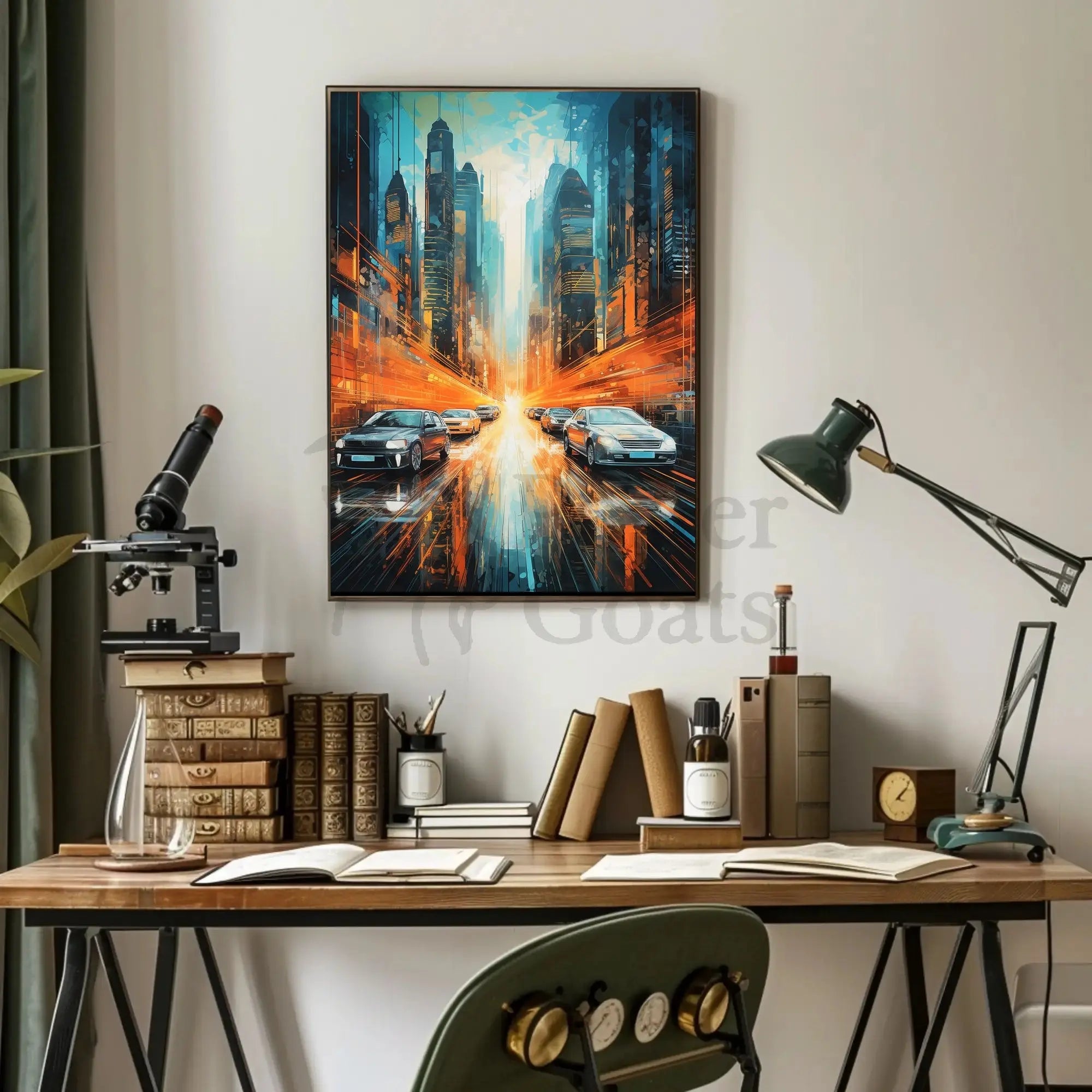 Futuristic Metropolis Vibrant Cityscape Art Sci-Fi Poster PosterGoat