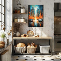 Futuristic Metropolis Vibrant Cityscape Art Sci-Fi Poster PosterGoat