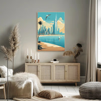 Futuristic Middle Eastern Coastal City Urban or Cityscape Poster PosterGoat
