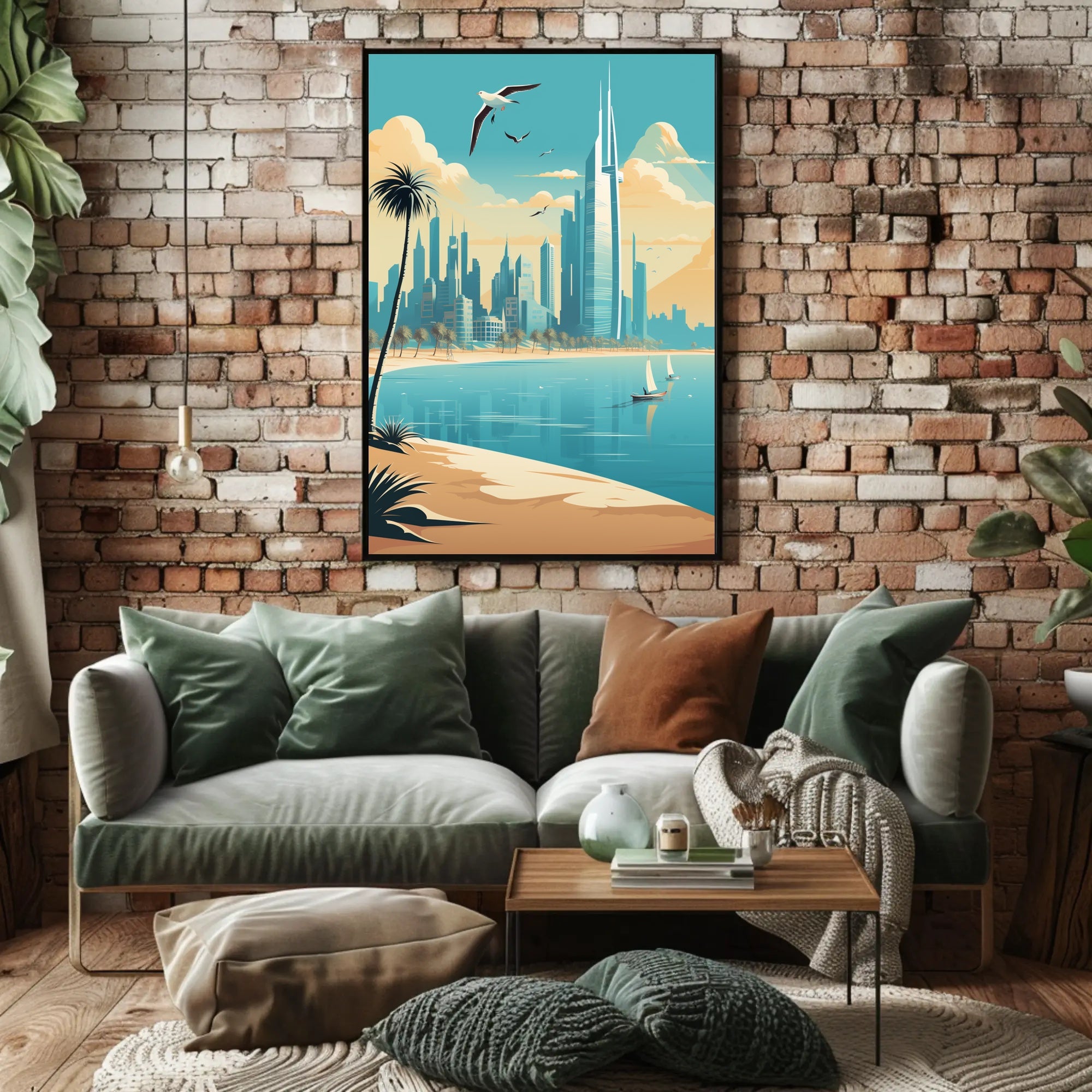 Futuristic Middle Eastern Coastal City Urban or Cityscape Poster PosterGoat