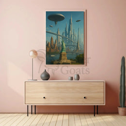 Futuristic New York City Vision Futuristic Sci-Fi Poster PosterGoat