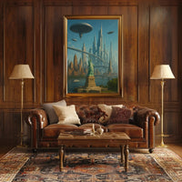 Futuristic New York City Vision Futuristic Sci-Fi Poster PosterGoat