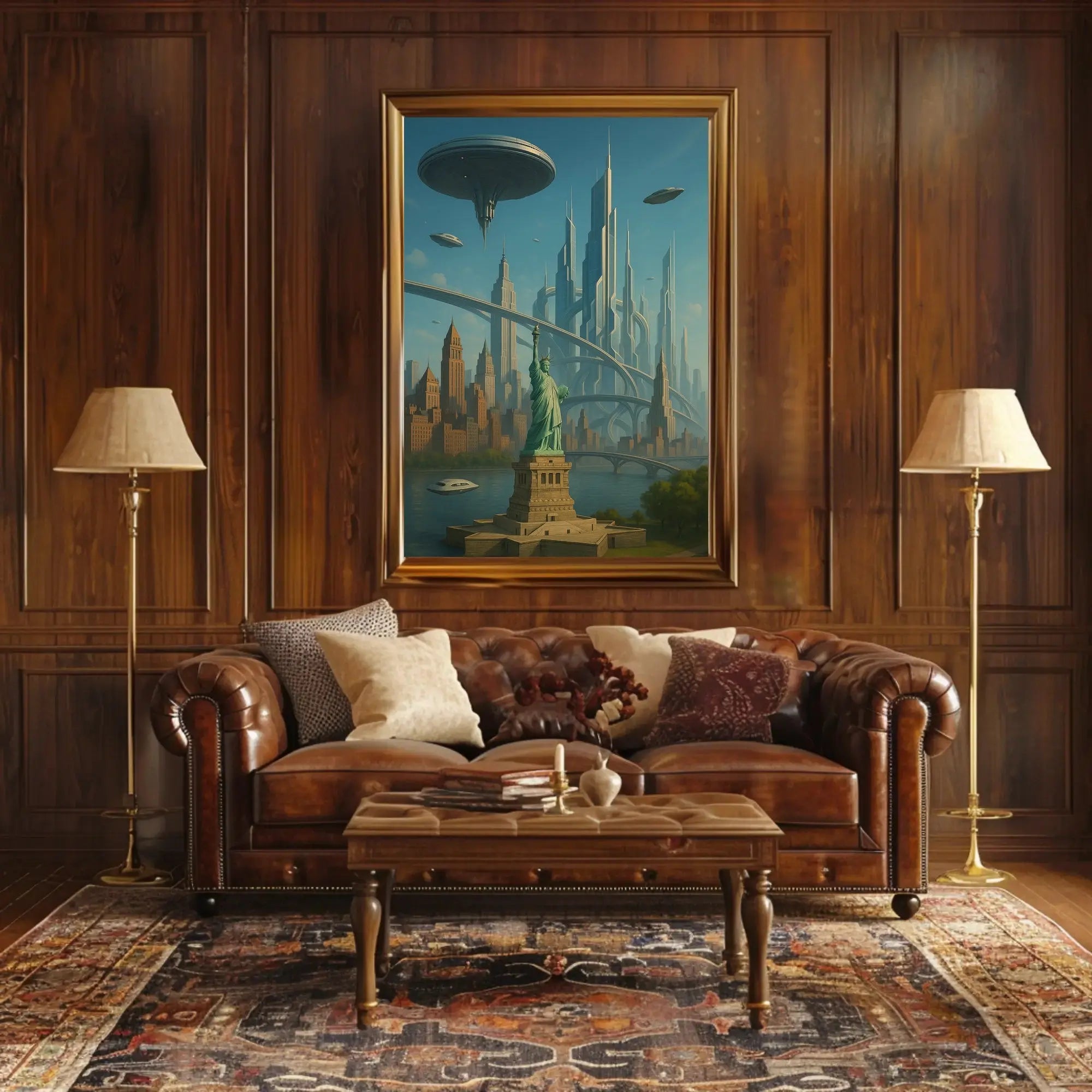 Futuristic New York City Vision Futuristic Sci-Fi Poster PosterGoat
