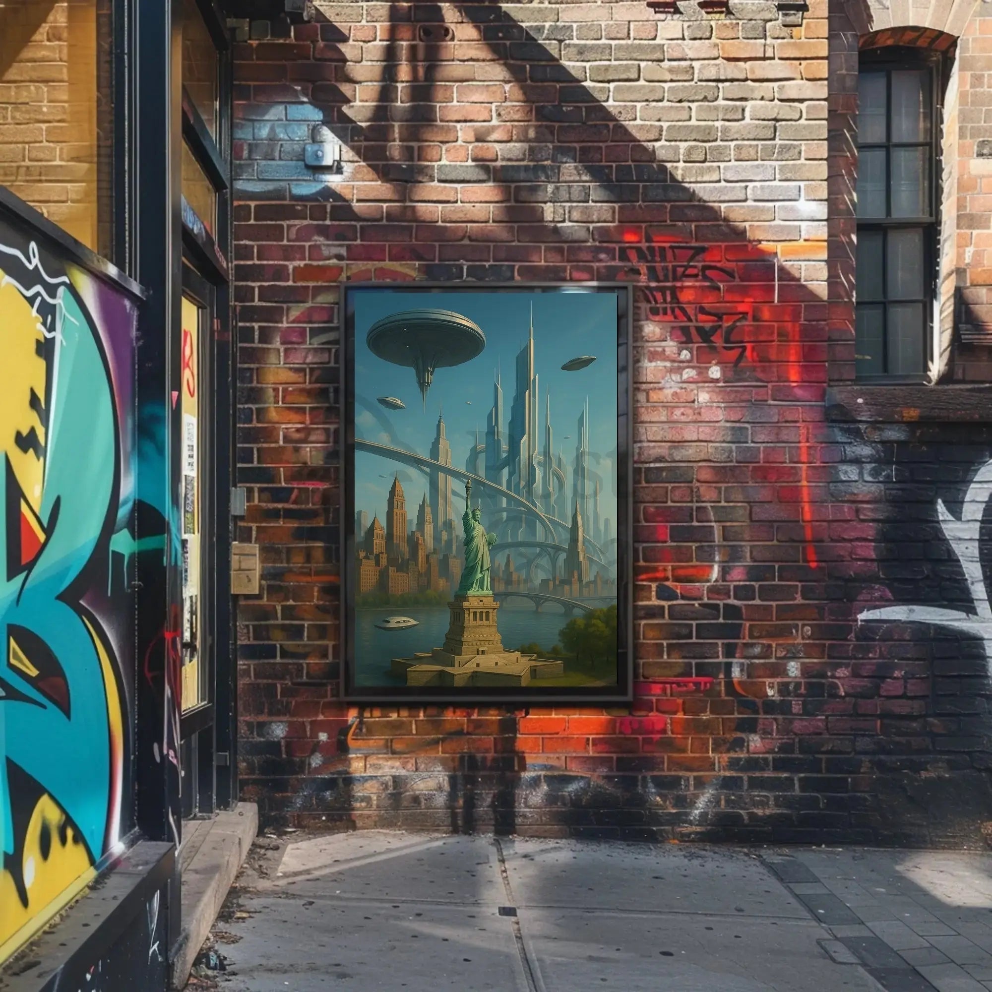 Futuristic New York City Vision Futuristic Sci-Fi Poster PosterGoat