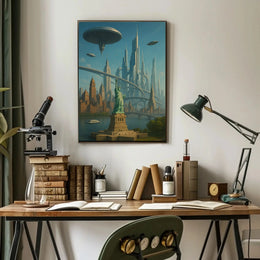 Futuristic New York City Vision Futuristic Sci-Fi Poster PosterGoat