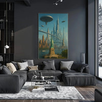 Futuristic New York City Vision Futuristic Sci-Fi Poster PosterGoat