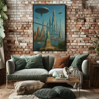 Futuristic New York City Vision Futuristic Sci-Fi Poster PosterGoat