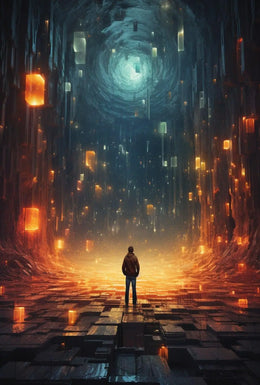 Futuristic Odyssey: Journey Beyond the Vortex Sci-Fi Poster PosterGoat