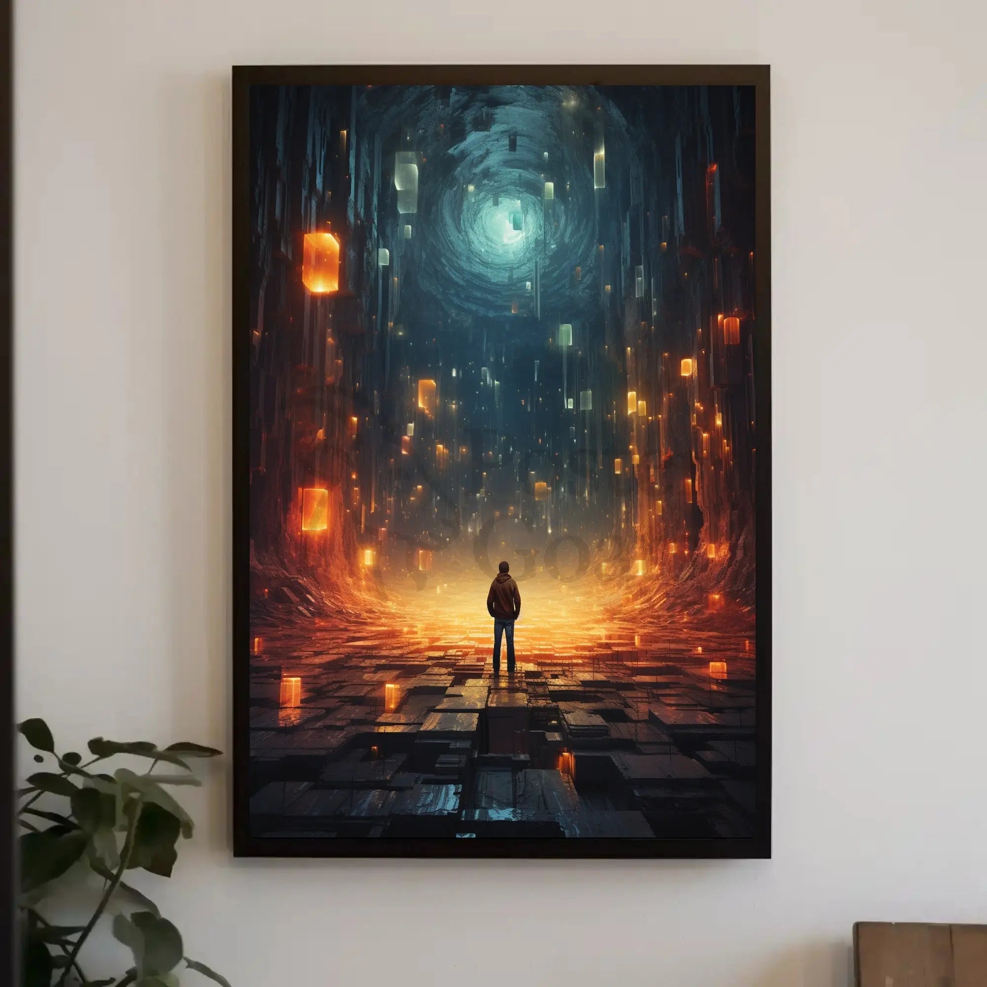 Futuristic Odyssey: Journey Beyond the Vortex Sci-Fi Poster PosterGoat