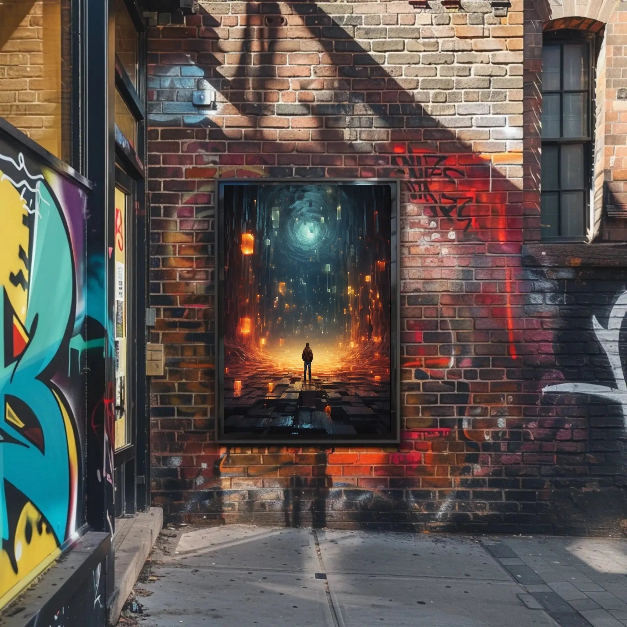 Futuristic Odyssey: Journey Beyond the Vortex Sci-Fi Poster PosterGoat