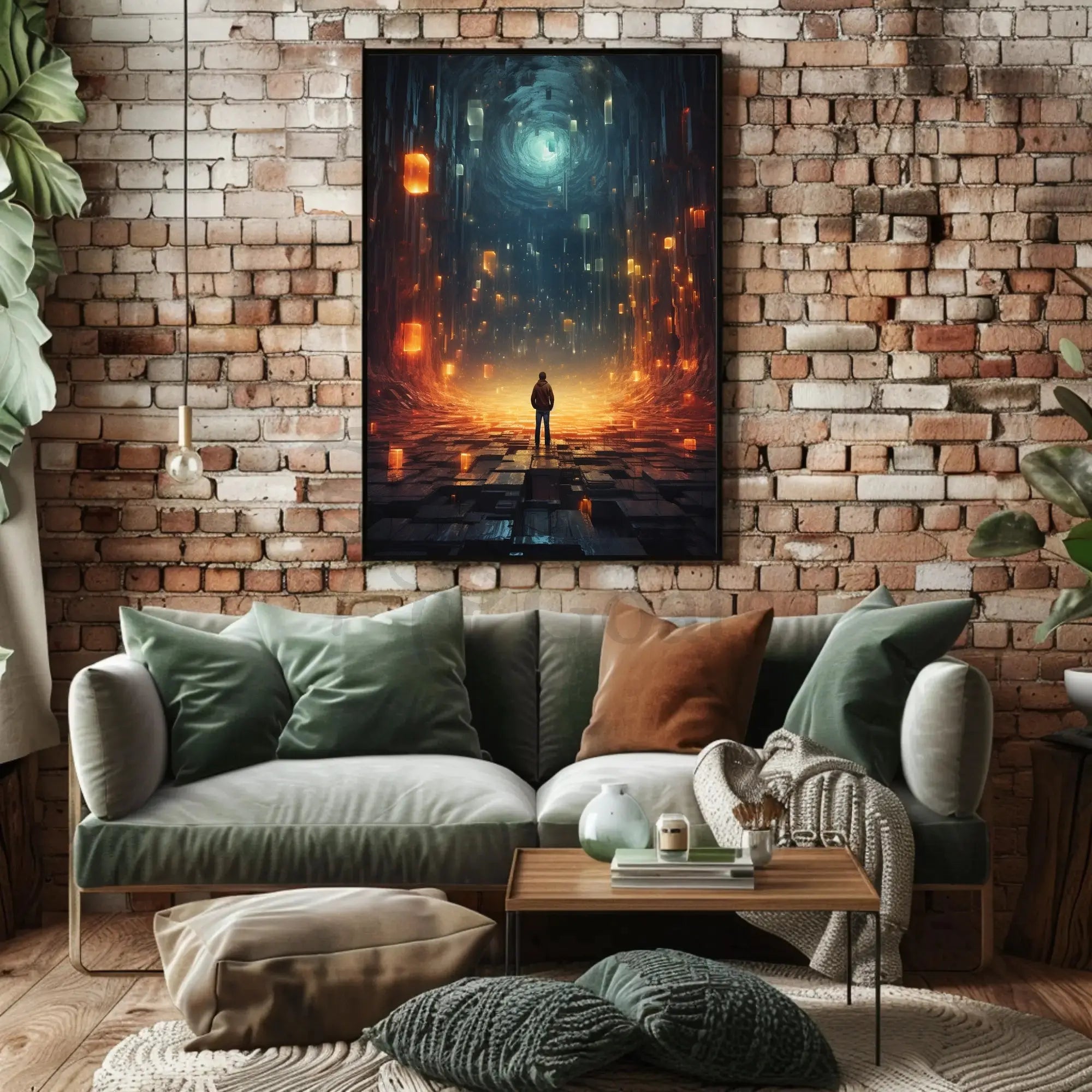 Futuristic Odyssey: Journey Beyond the Vortex Sci-Fi Poster PosterGoat