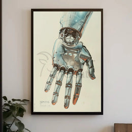 Futuristic Robotic Hand Art Piece Poster Sci-Fi Poster PosterGoat