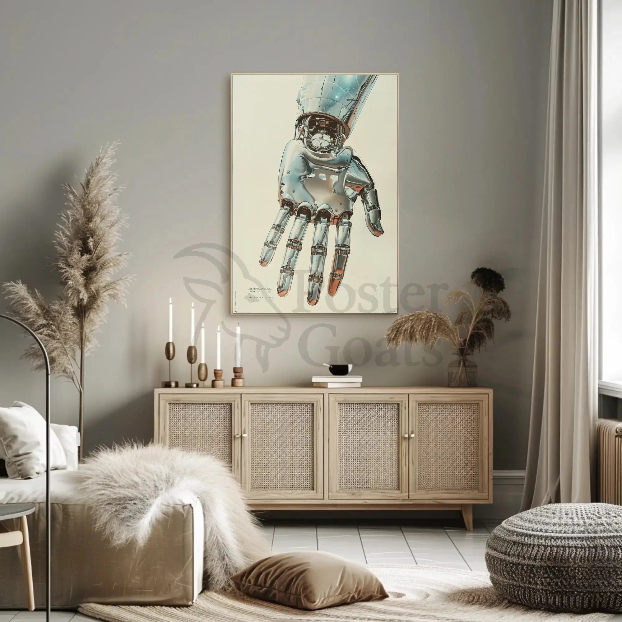 Futuristic Robotic Hand Art Piece Poster Sci-Fi Poster PosterGoat