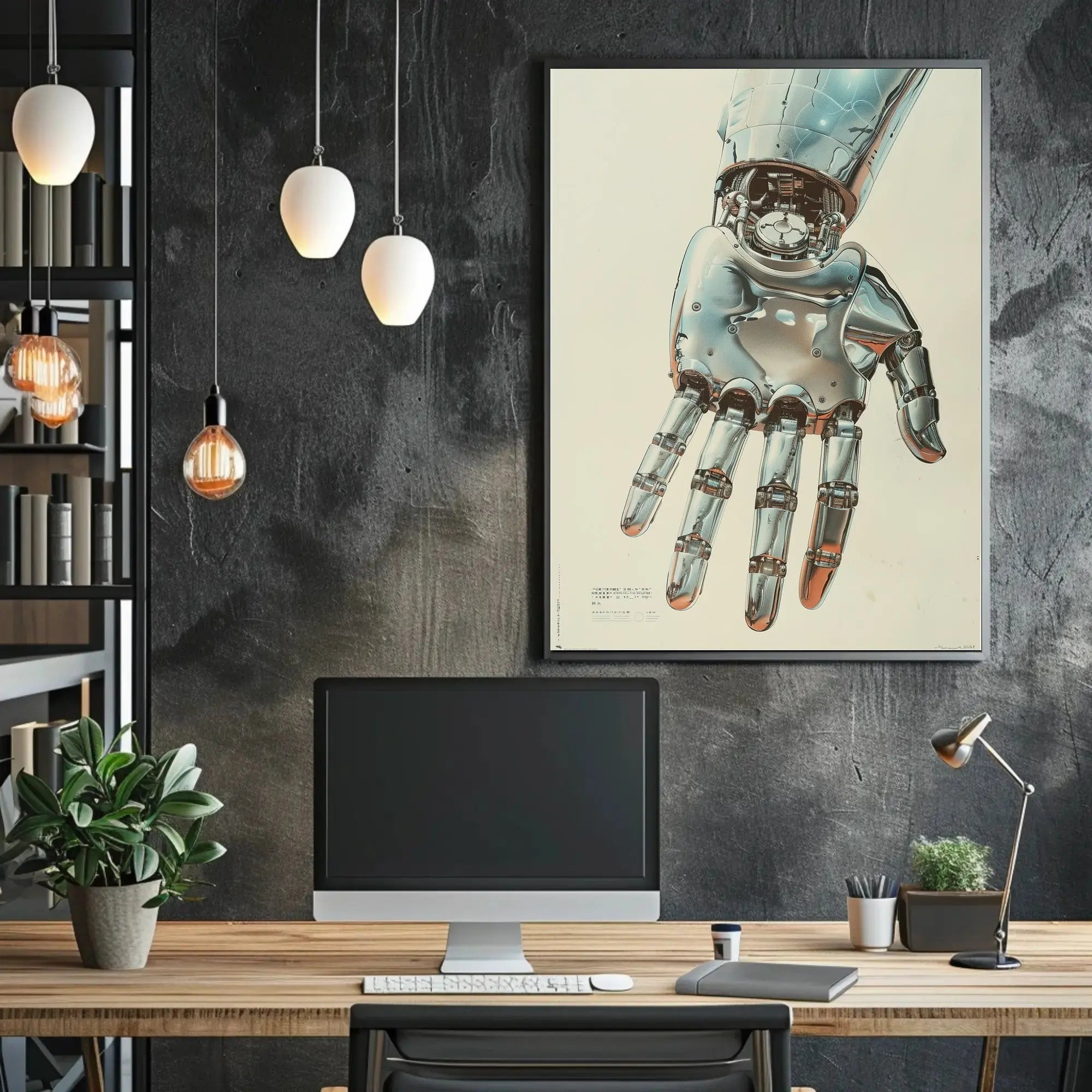 Futuristic Robotic Hand Art Piece Poster Sci-Fi Poster PosterGoat