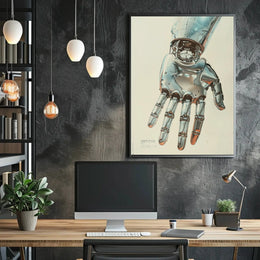 Futuristic Robotic Hand Art Piece Poster Sci-Fi Poster PosterGoat