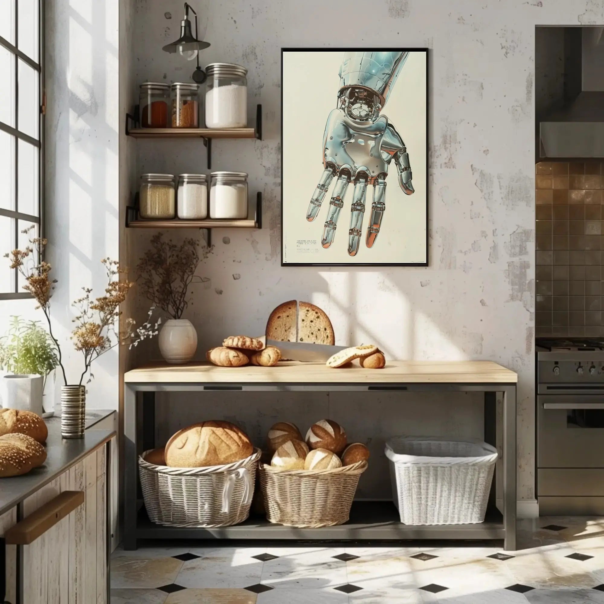 Futuristic Robotic Hand Art Piece Poster Sci-Fi Poster PosterGoat