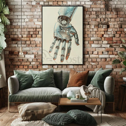 Futuristic Robotic Hand Art Piece Poster Sci-Fi Poster PosterGoat