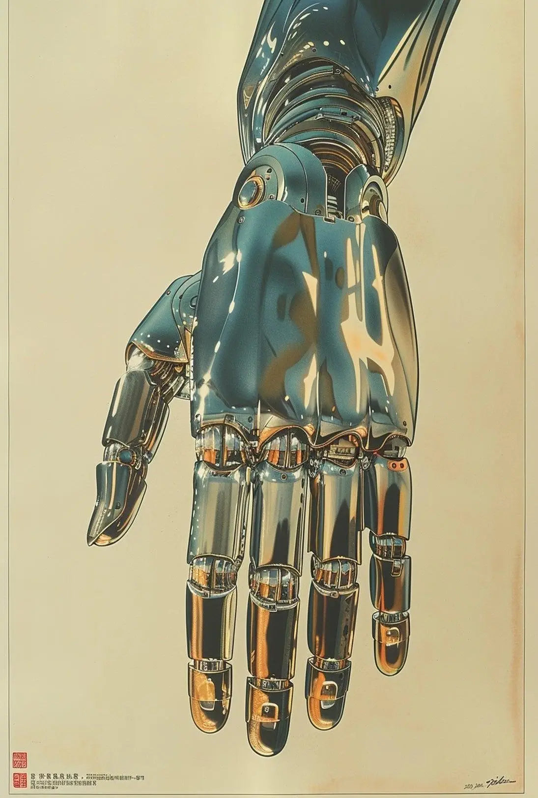 Futuristic Robotic Hand Design Perfect for Sci-Fi Poster PosterGoat
