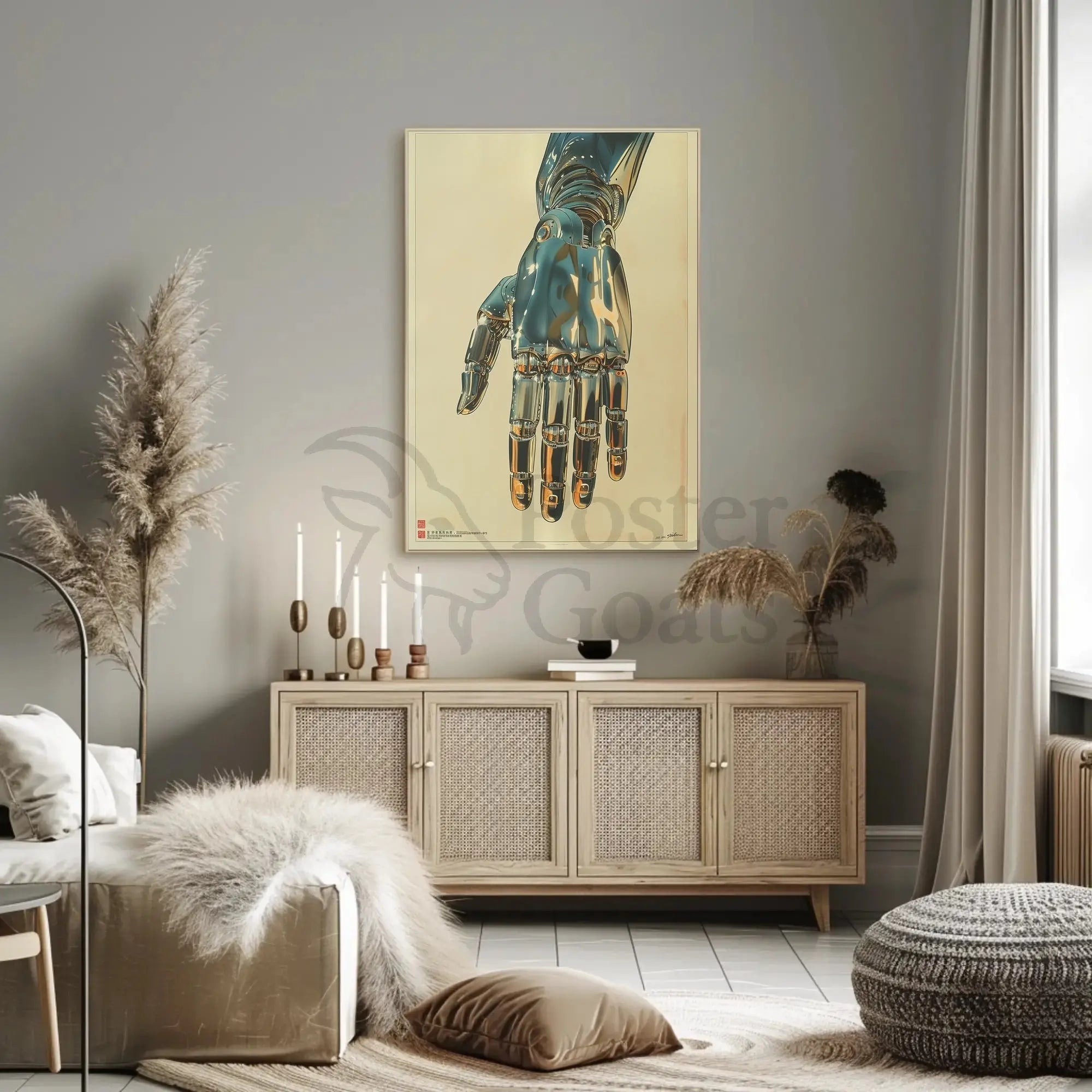 Futuristic Robotic Hand Design Perfect for Sci-Fi Poster PosterGoat