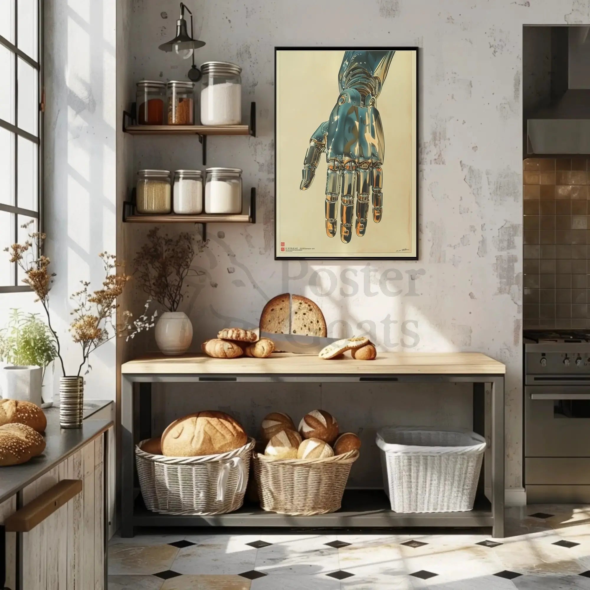 Futuristic Robotic Hand Design Perfect for Sci-Fi Poster PosterGoat