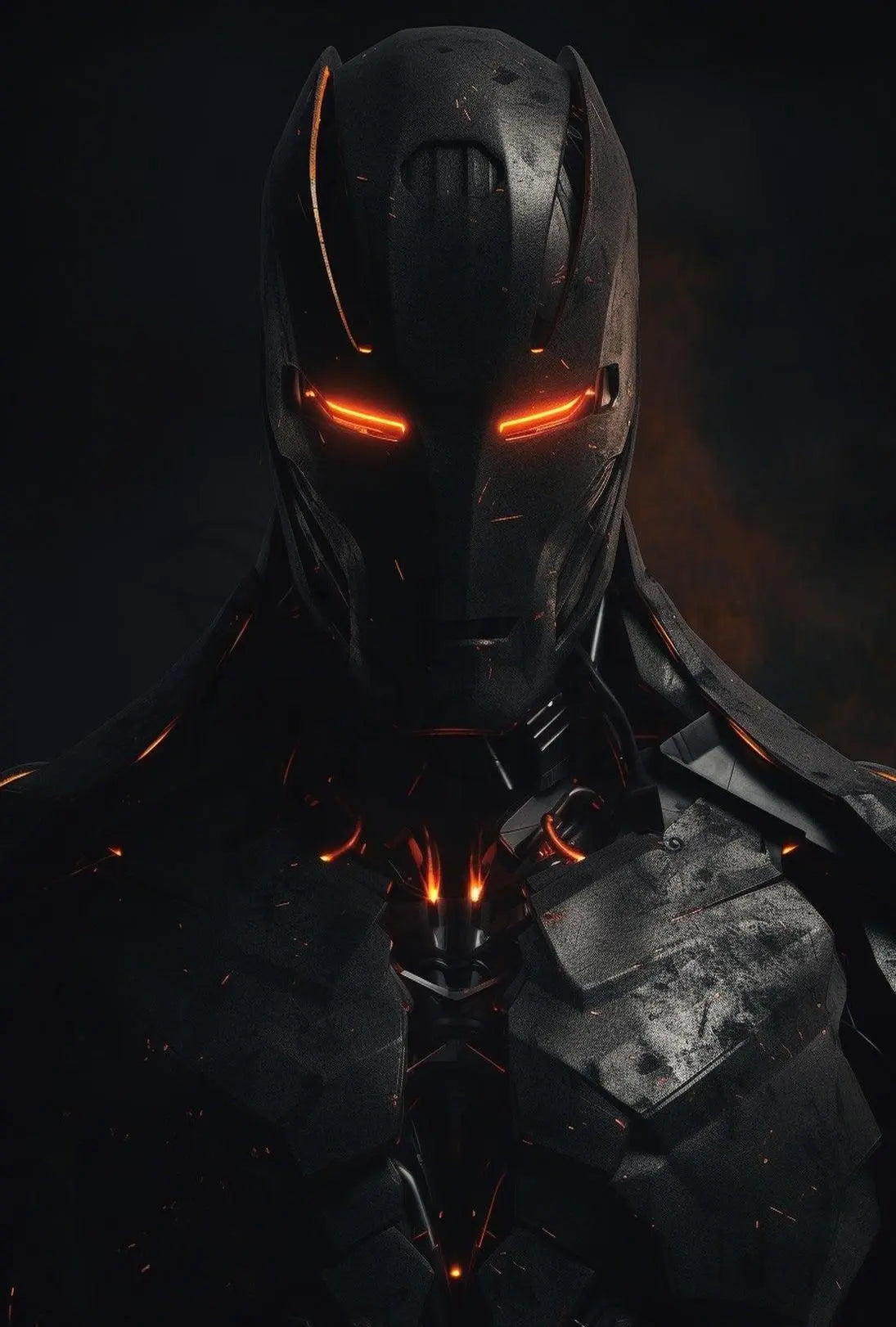 Futuristic Sci-Fi Armored Figure Digital Art Poster PosterGoat